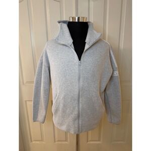 Battle Sports Science Mens Full Zip Hoodie Gray Athletic Sweatshirt Size Large